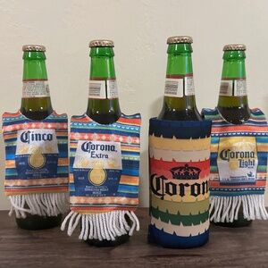 New Corona / Corona Light Beer Poncho - lot of 3 and Corona Koosie